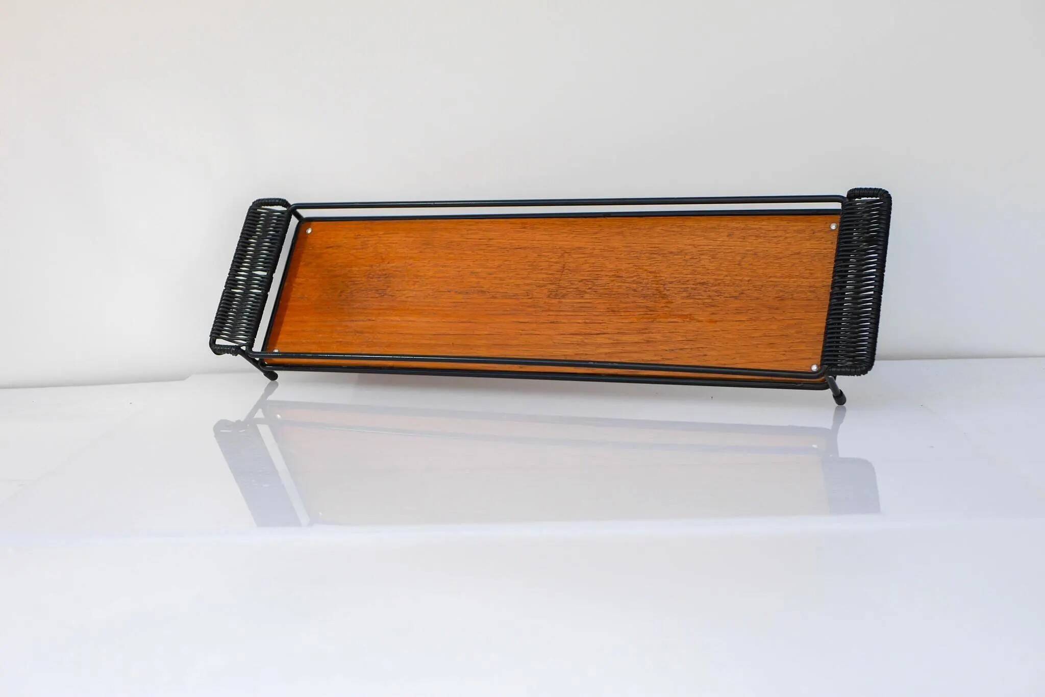 Mid-Century Modern Teak Tray: Scandinavian String Tray by NYBRO, Sweden
