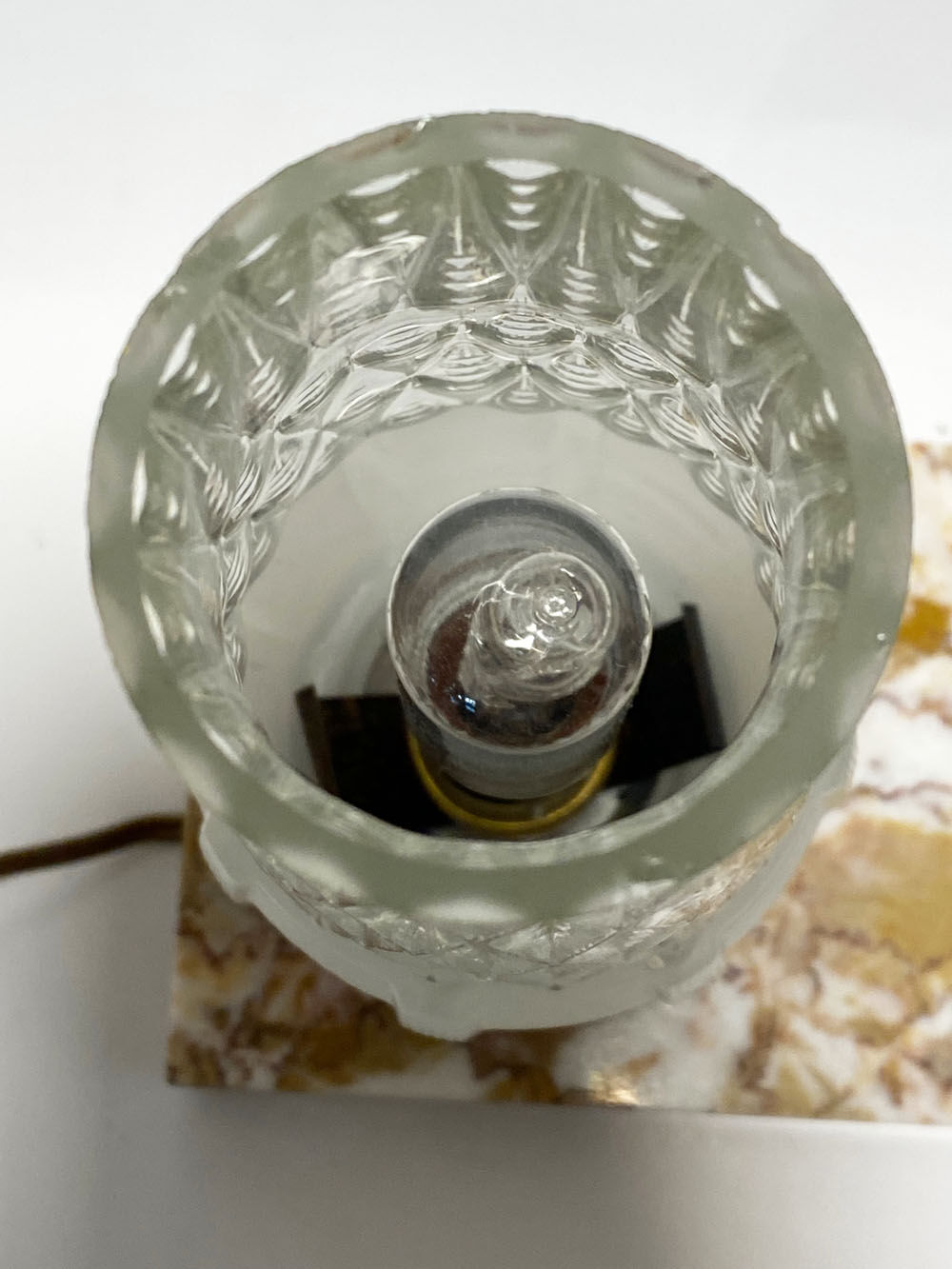 Table lamp, marble, glass an brass