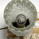 Lampe à poser, marbre, verre et laiton
