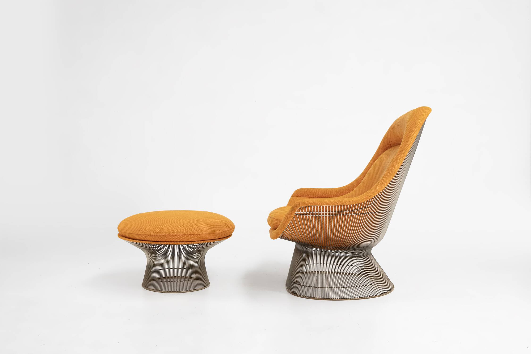 Ensemble fauteuil et pouf modèle 1705 de Warren Platner pour Knoll