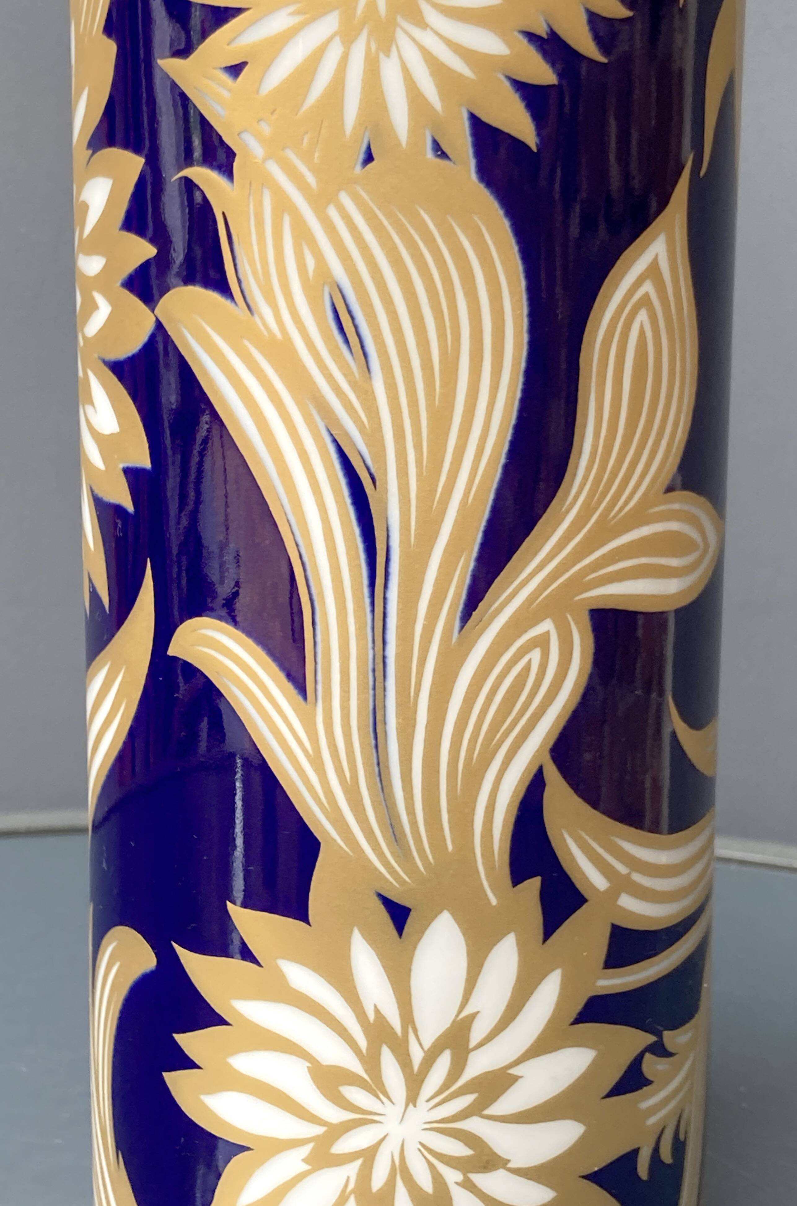 2 Royal Bavarian porcelain vases - KPM - Echt Cobalt