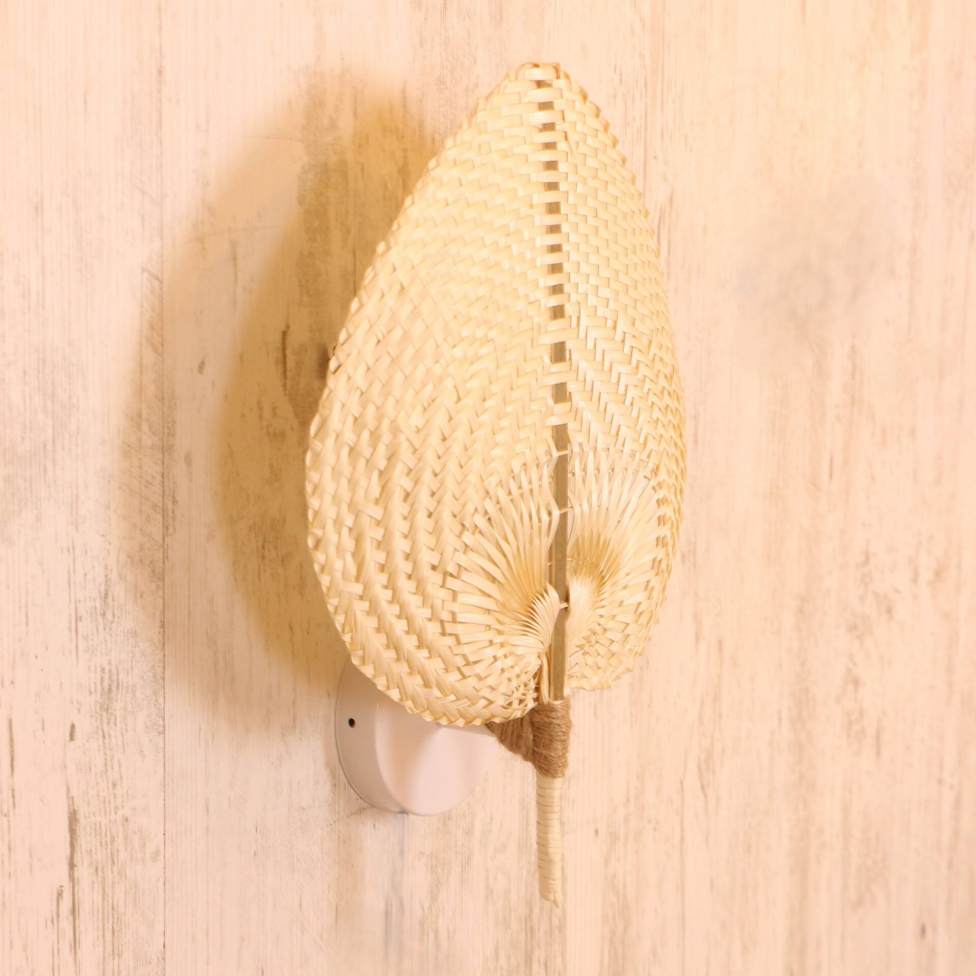 Palm Rattab Sconce Lamp, Wall Art Decor, 30x38Cm