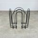 Postmodern magazine rack 80s black metal vintage memphis
