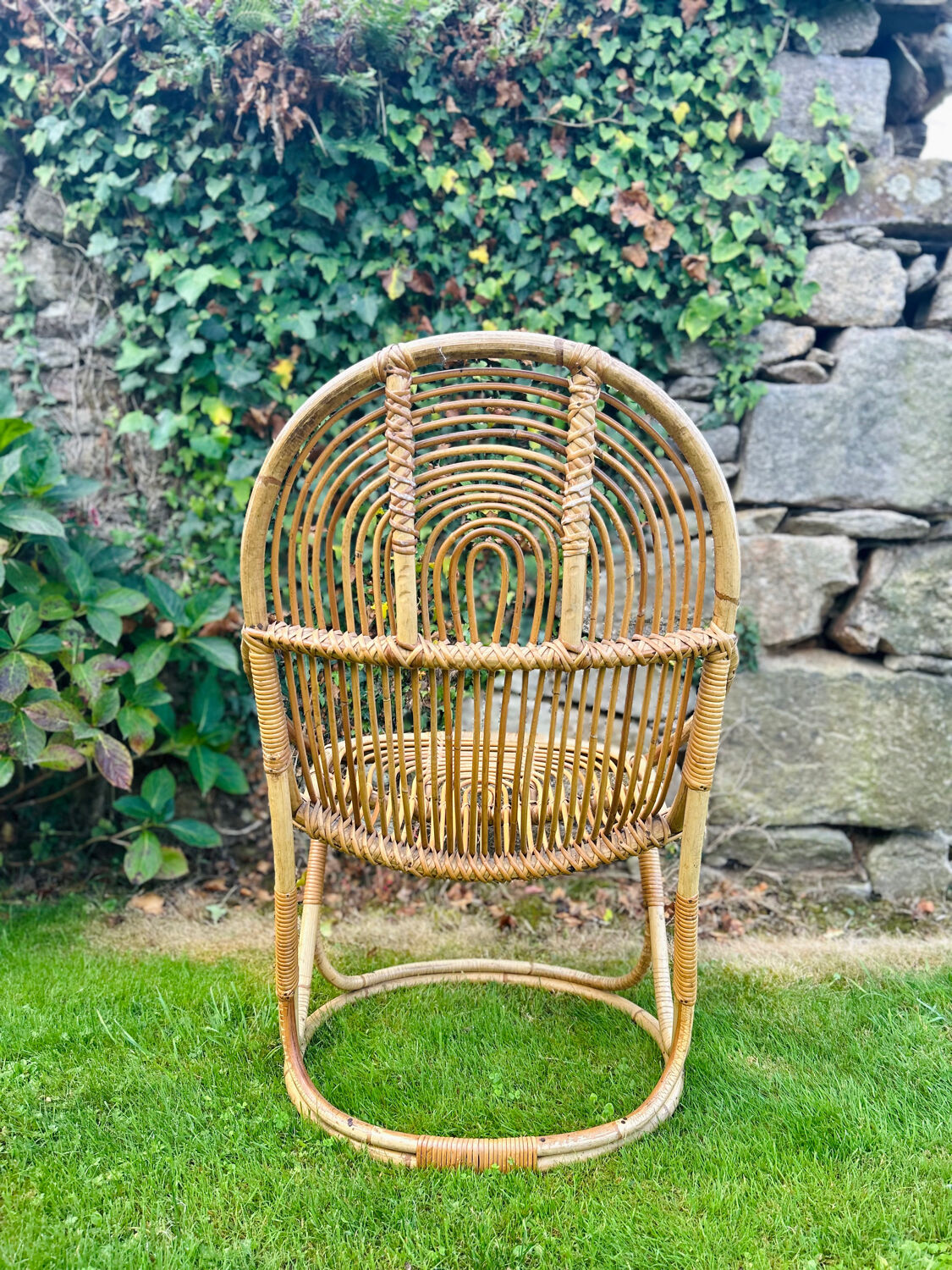 Designer rattan armchair