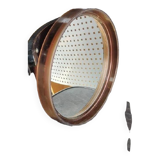 Round smoked gilac mirror vintage 1970