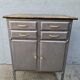 Medical metal furniture two doors four drawers brass handles
