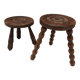 Pair of brutalist tripod stool