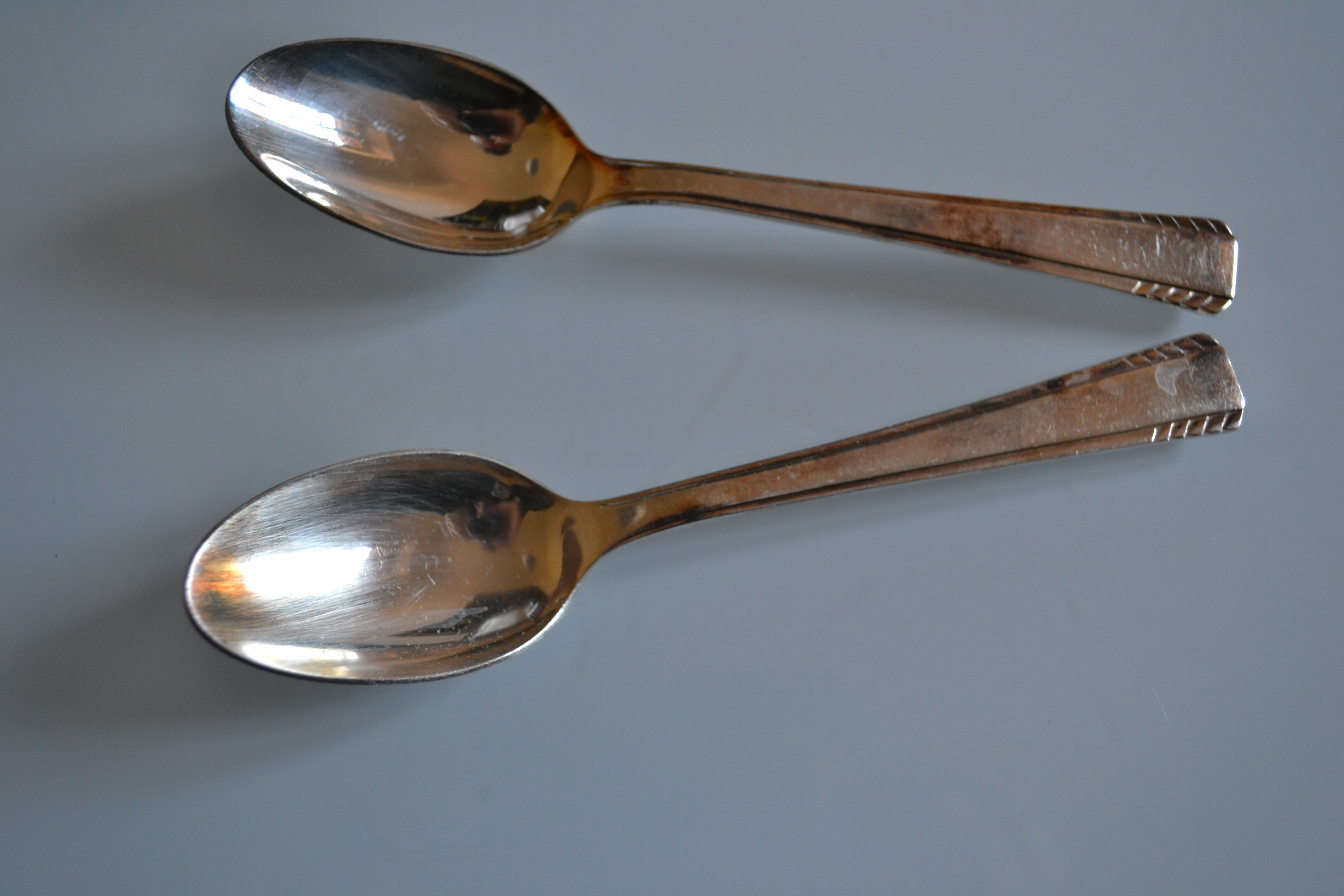 12 small spoons metal silver art deco
