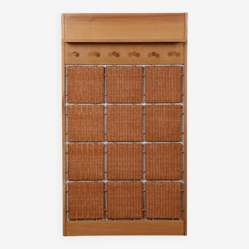 Rattan coat rack produced by Uluv in the 1960s