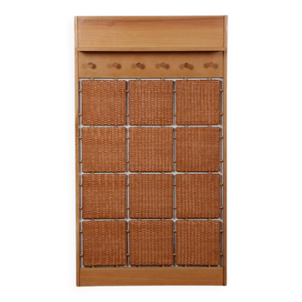 Rattan coat rack produced by Uluv in the 1960s