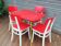 Set of 4 chairs and a vintage table, 70s