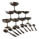 8 ice cream cups and spoons 80s design letang remy