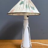 Lampe de table en verre blanc, années 60