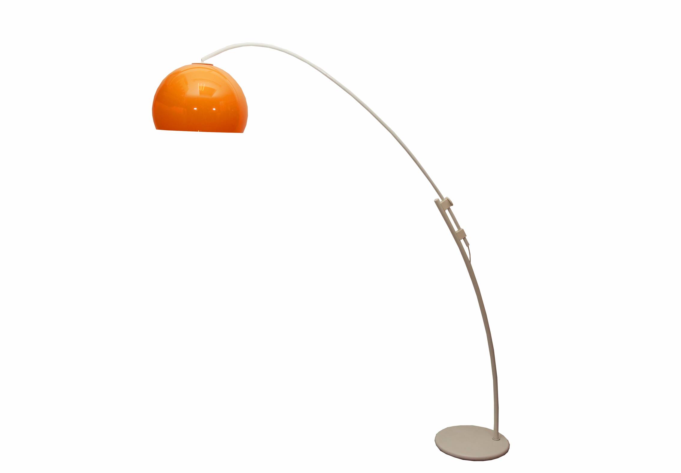 1970s floor lamp /arc lamp i white and orange