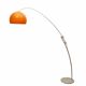 1970s floor lamp /arc lamp i white and orange