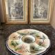 Antique oyster plate in majolica barbotine - Wasmuël Belgium,