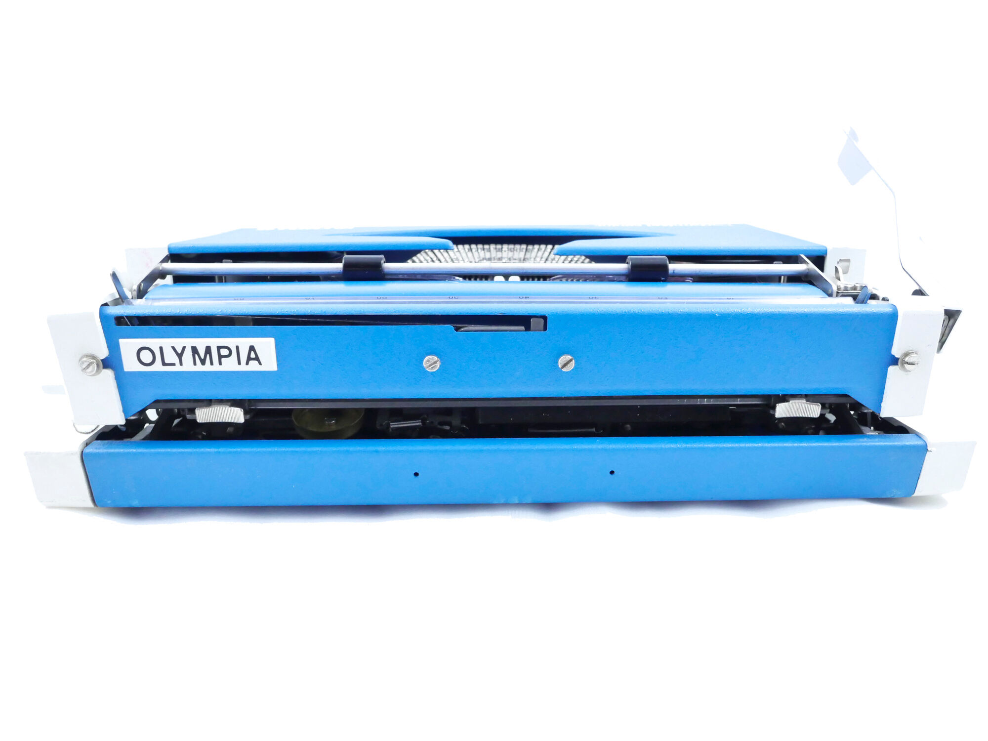 Revised Blue Olympia Dactymetal typewriter