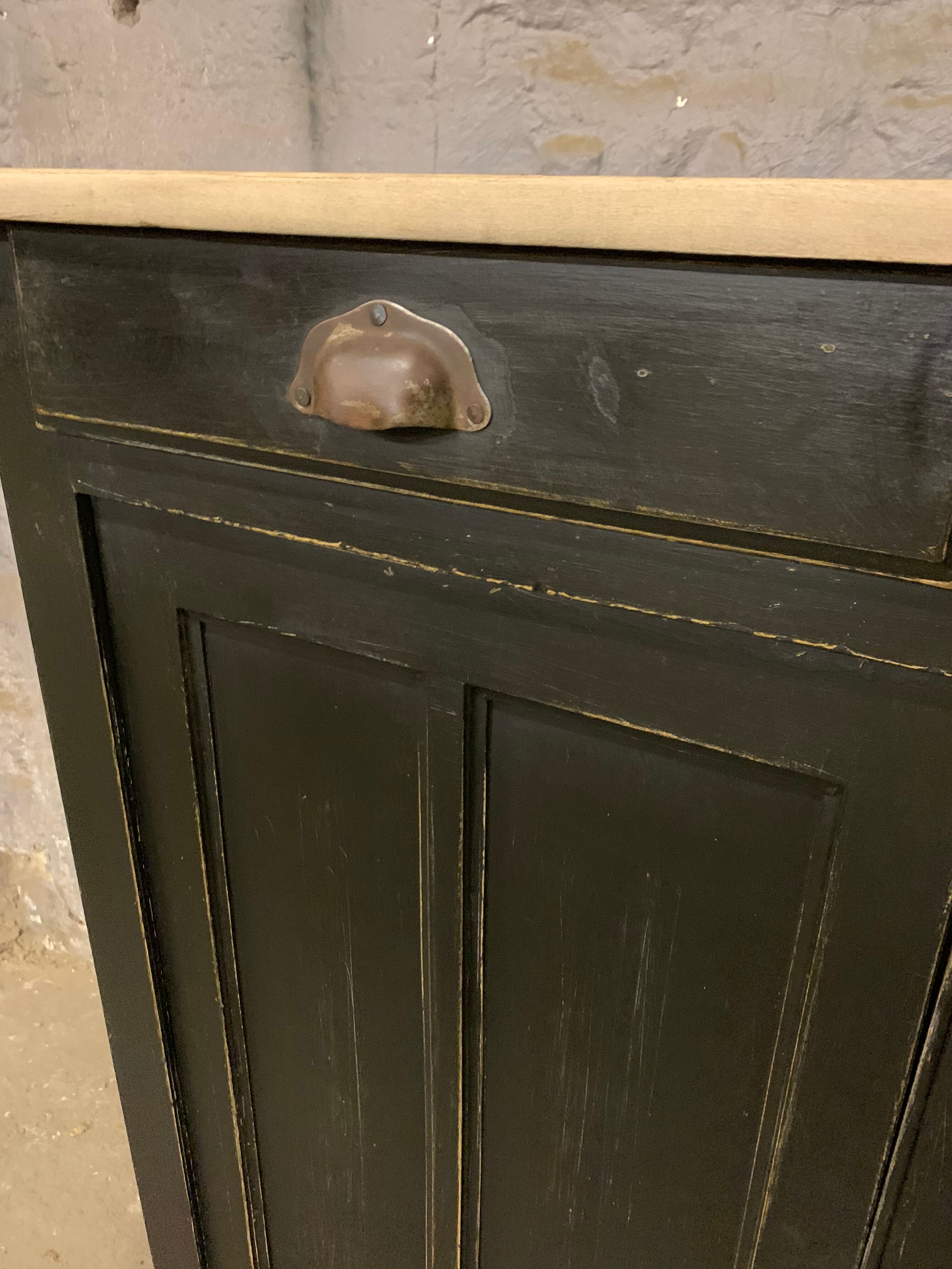 Old Parisian buffet patinated black 1950