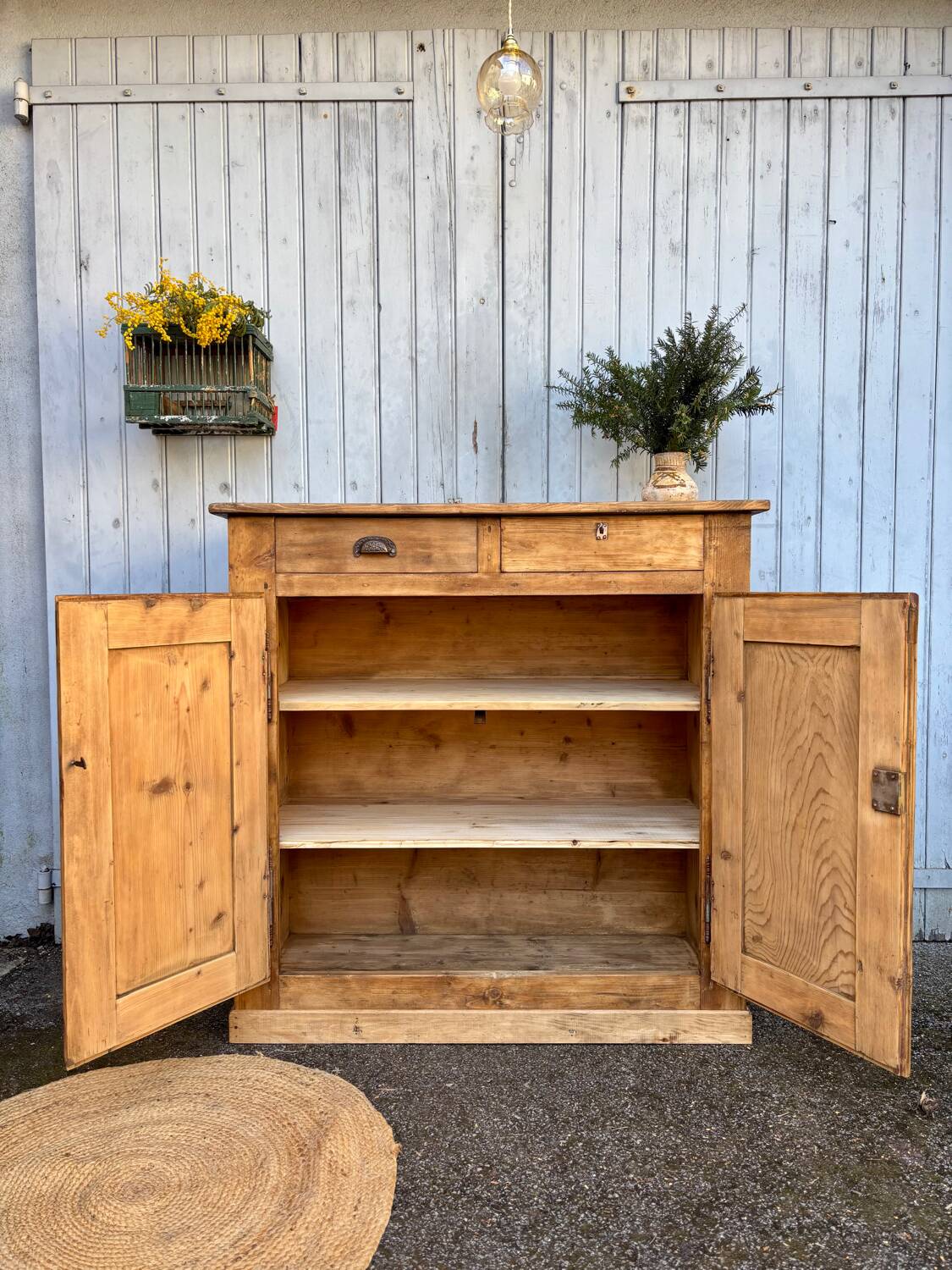 Antique solid wood sideboard
