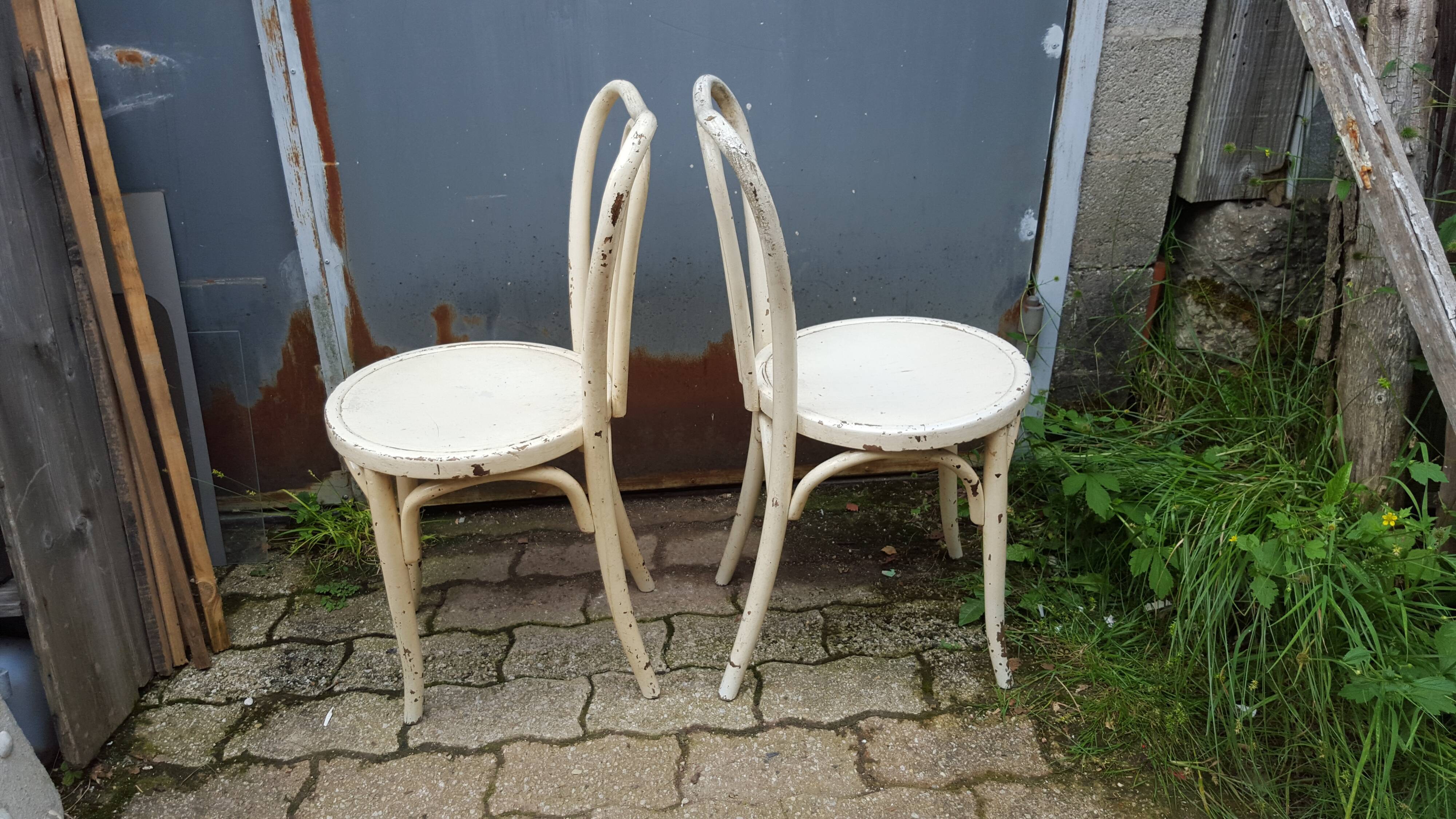 Pair of Baumann chairs made of curved wood