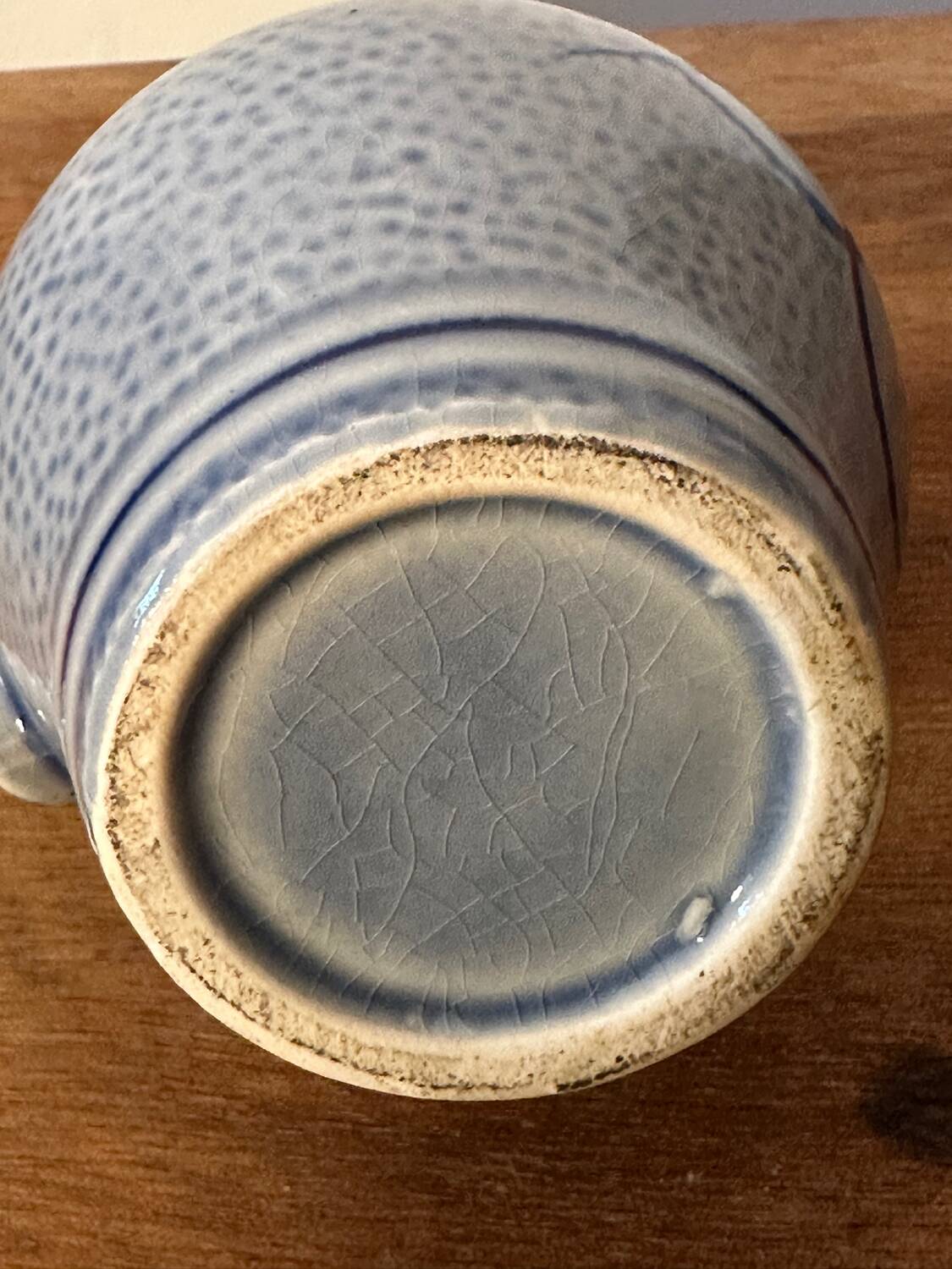 Small stoneware pitcher with salt from Alsace, early 20th century, height 12.5 cm