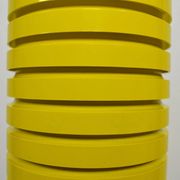 Pop Art Yellow Louvered Cylinder Pendant Lamp, Scandinavia, circa 1970