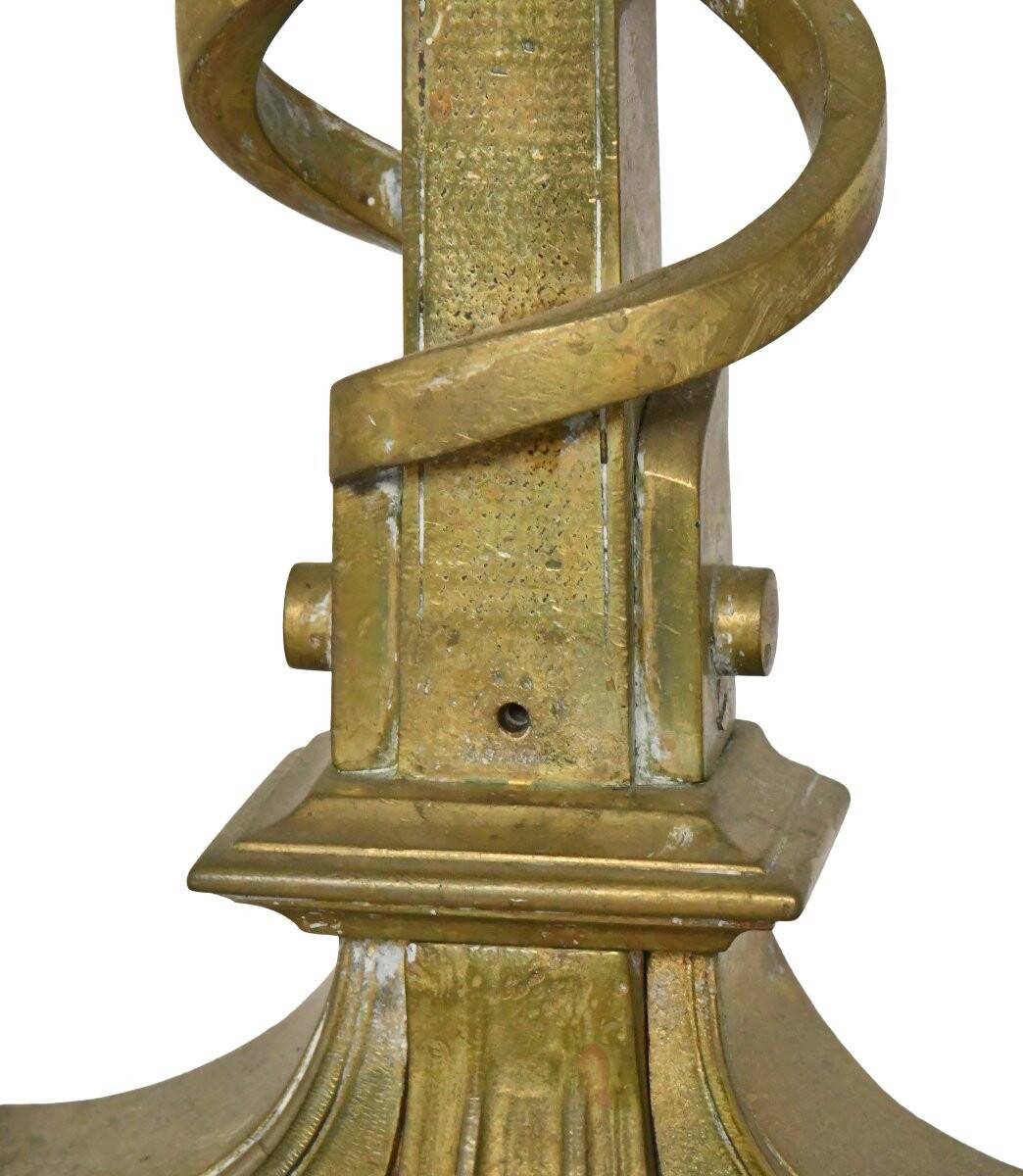 Pair of gilded bronze andirons decorated with serpents.