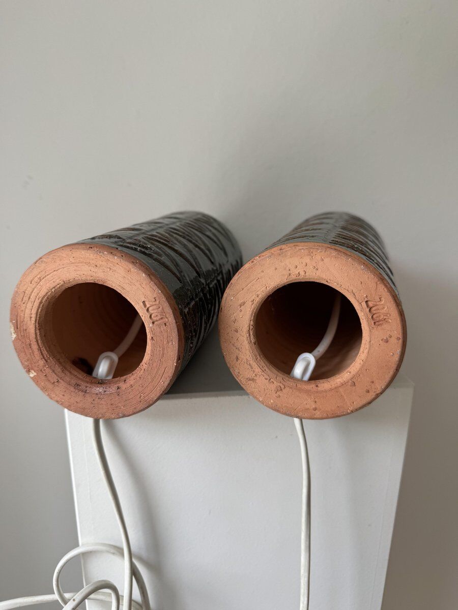 Lampe de table en grès, Elpe AB suédois des années 1960, ensemble de 2