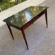 Vintage Scandinavian desk 1950 black top school style mid-century