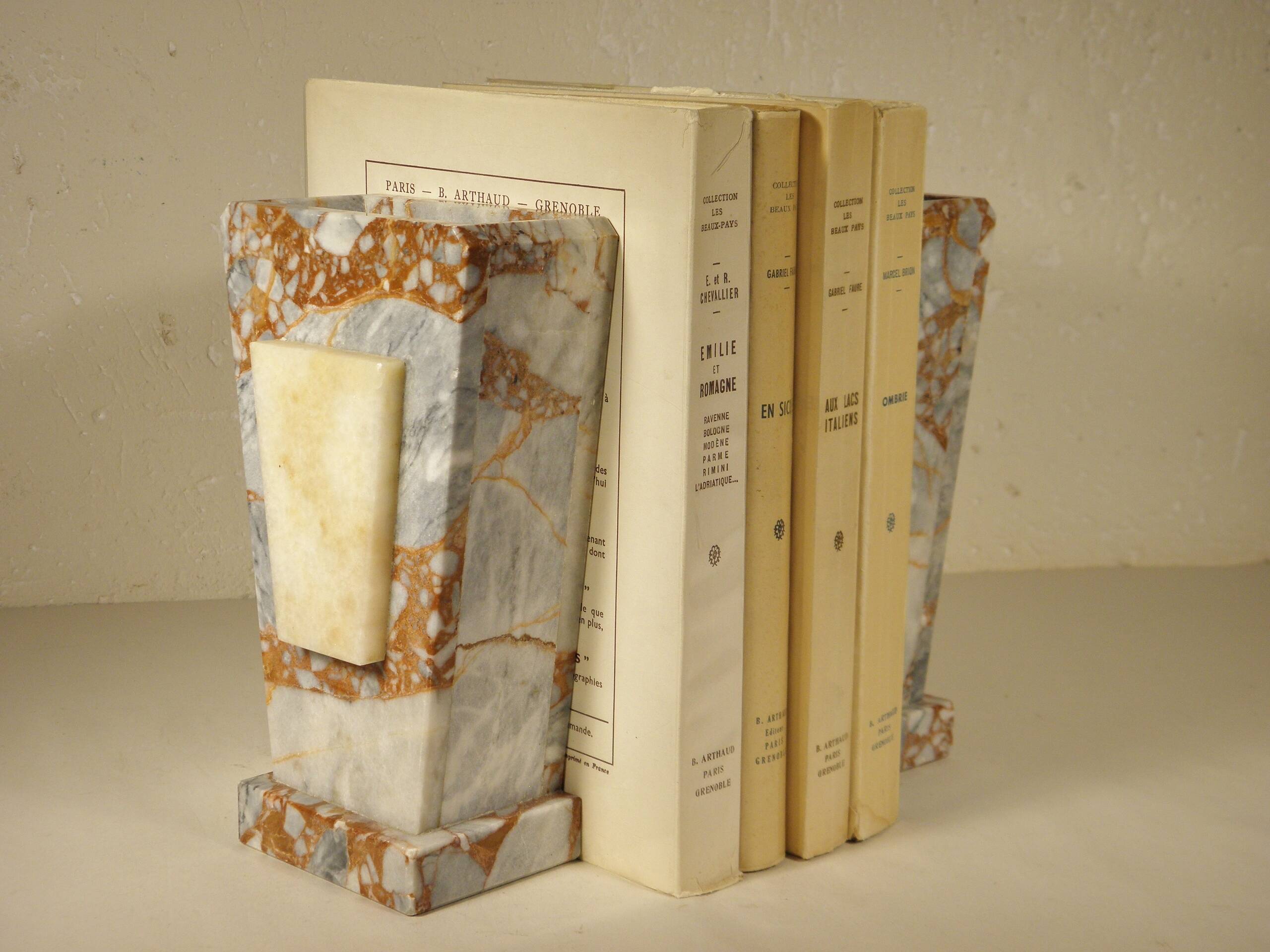 Pair of marble bookends