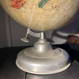 Cardboard world map on aluminum base - 1930s - excellent condition