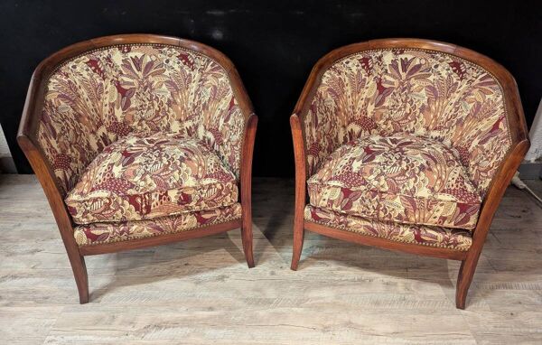 Paire de fauteuils gondole Art Déco datant des années 1930flag