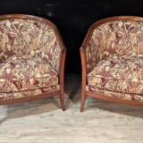 Pair of Art Deco gondola armchairs from the 1930s.