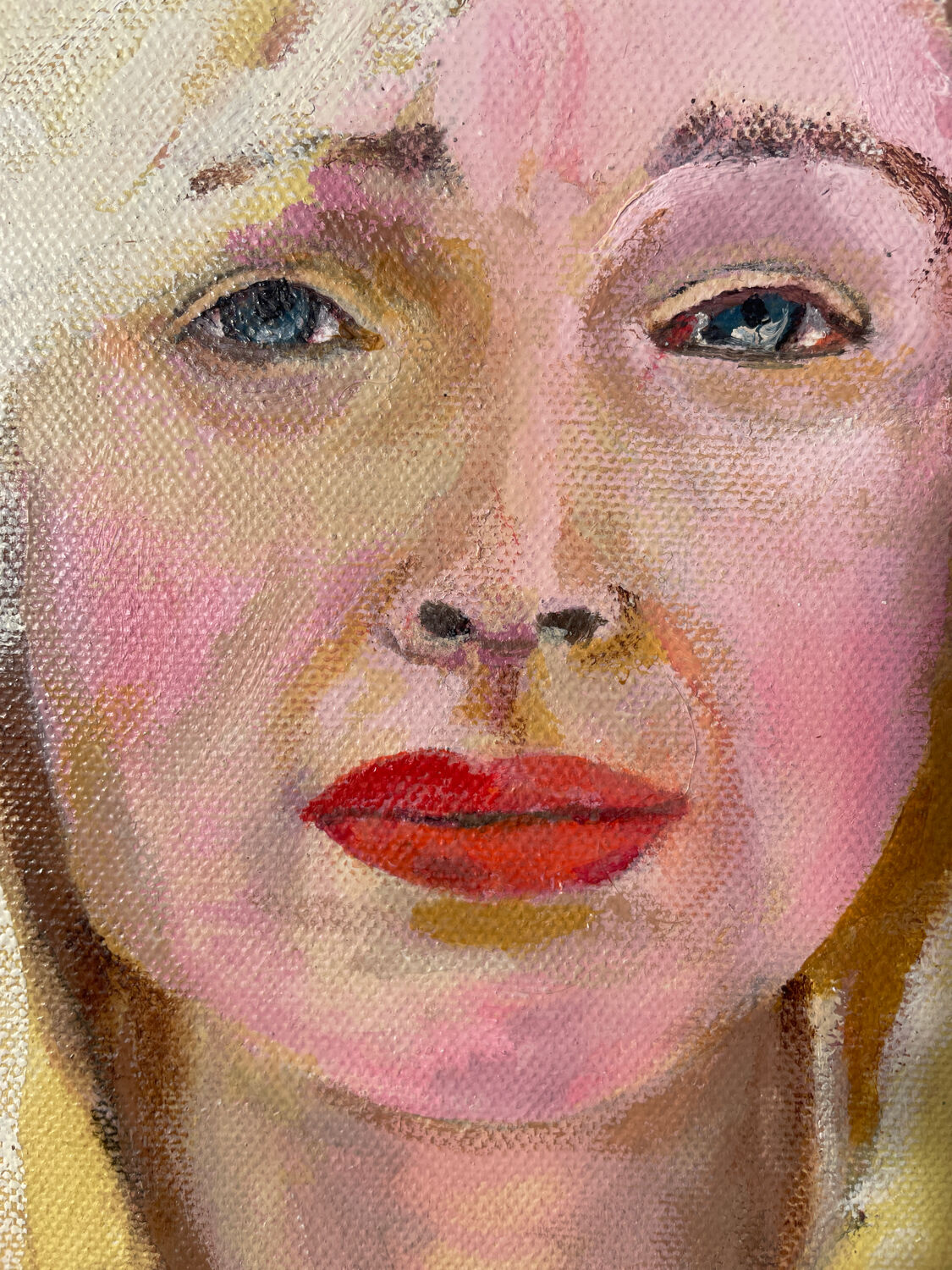 Painting of a blonde woman / oil on canvas