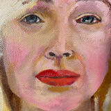 Painting of a blonde woman / oil on canvas