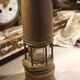 Old miner's lamp with baccarat glass