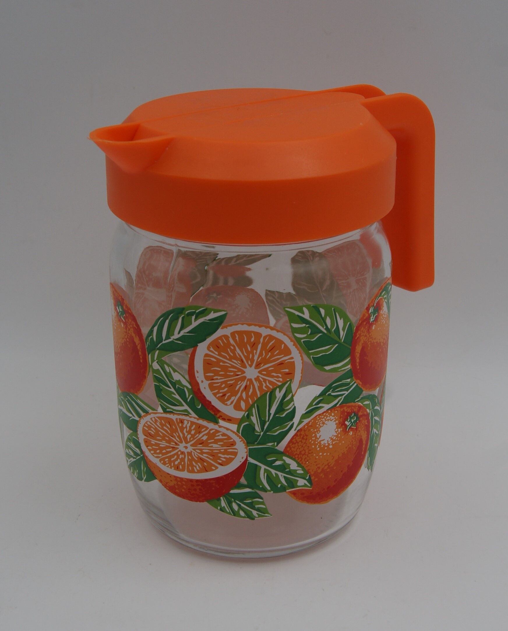 Vintage oranges glass decanter