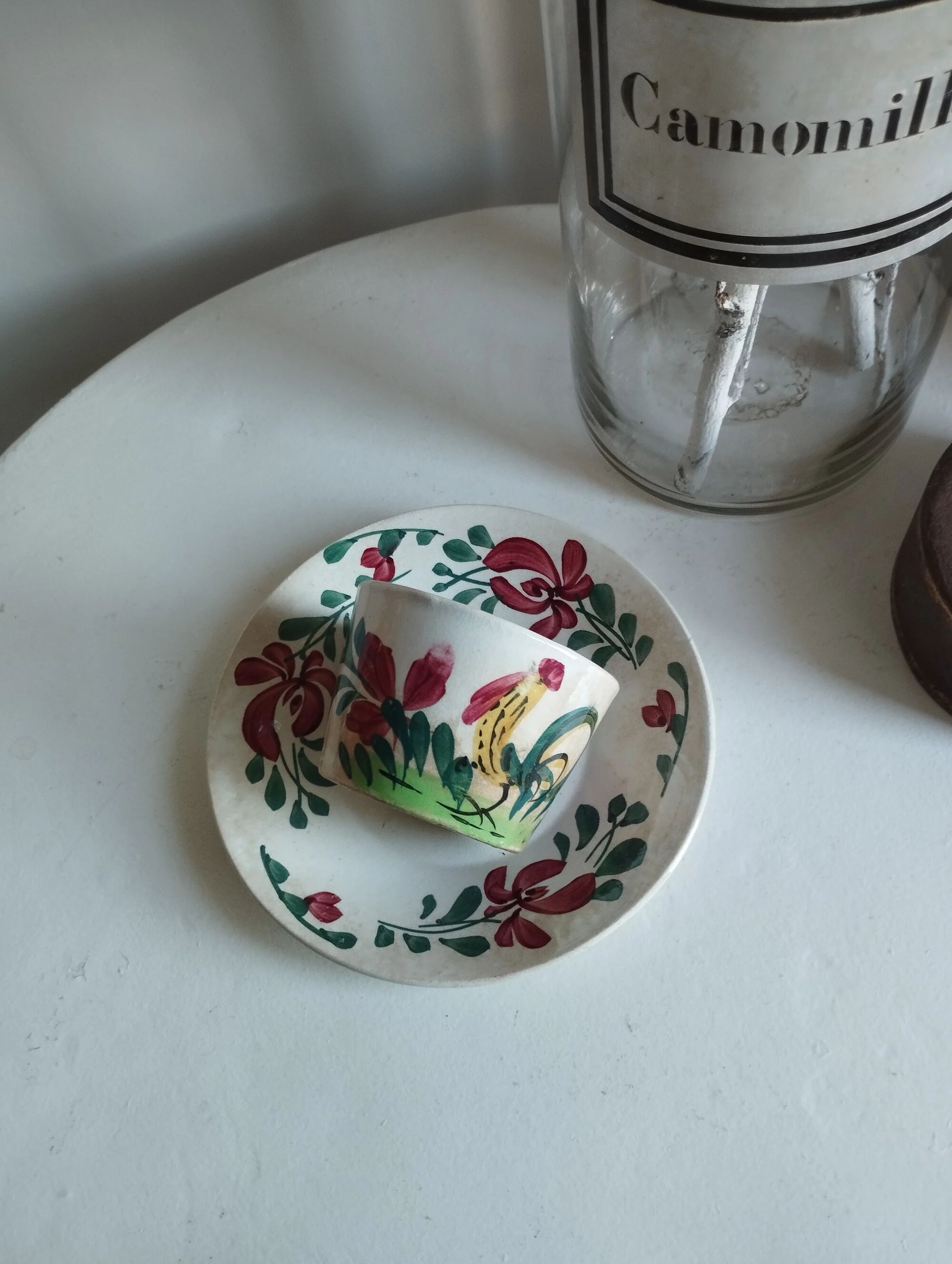 Cup and saucer Creil & Montereau "Rooster"