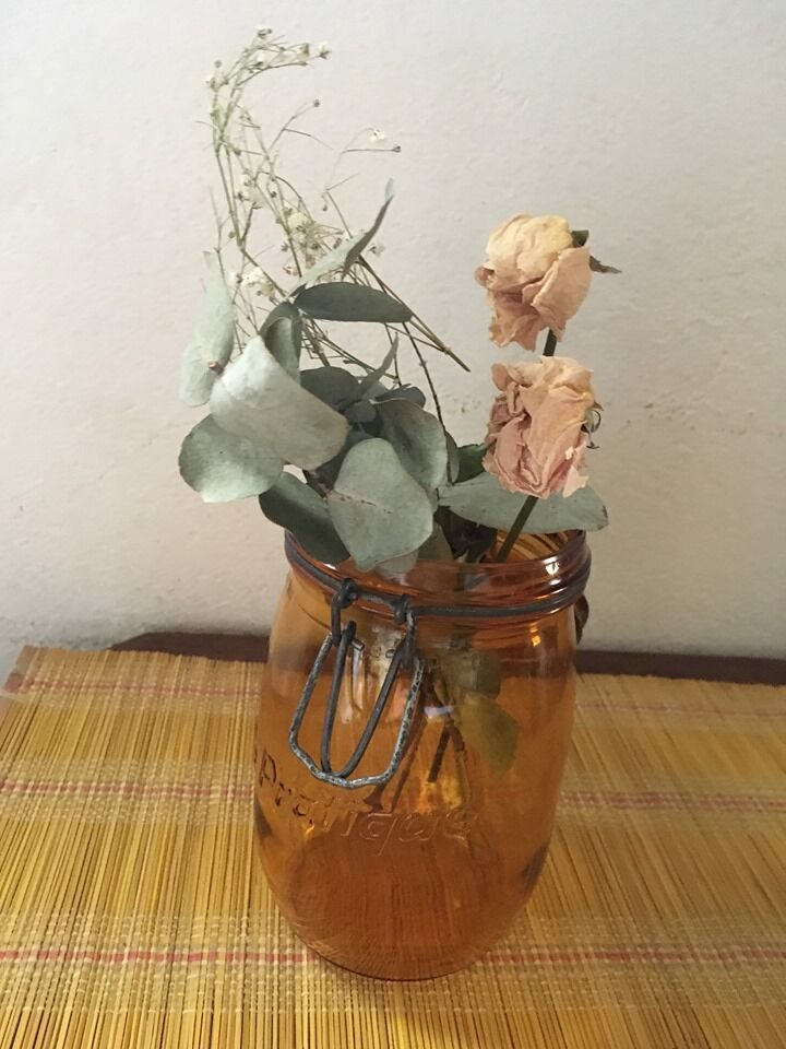 Amber glass jar "The Practice."