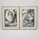 Set of two prints signed LEPOTIER
