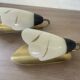 Pair of vintage wall sconces, opaline glass and brass circa 1950.