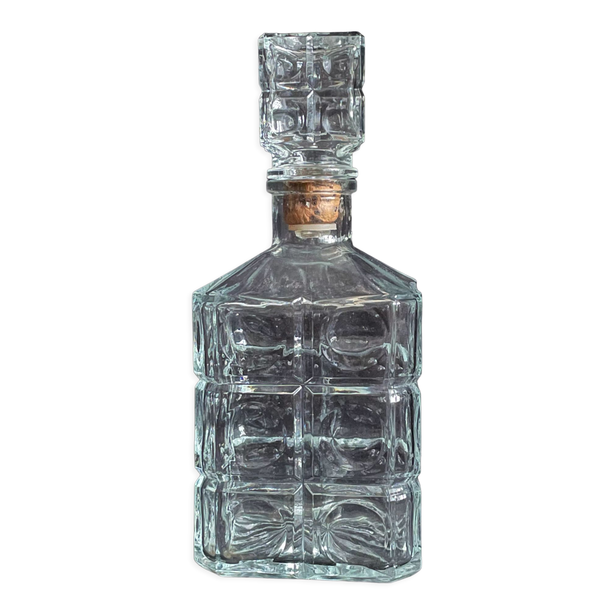 Vintage square whisky decanter square cap