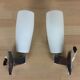 Pair of inda adjustable wall lamps, chrome and white opaline 70's
