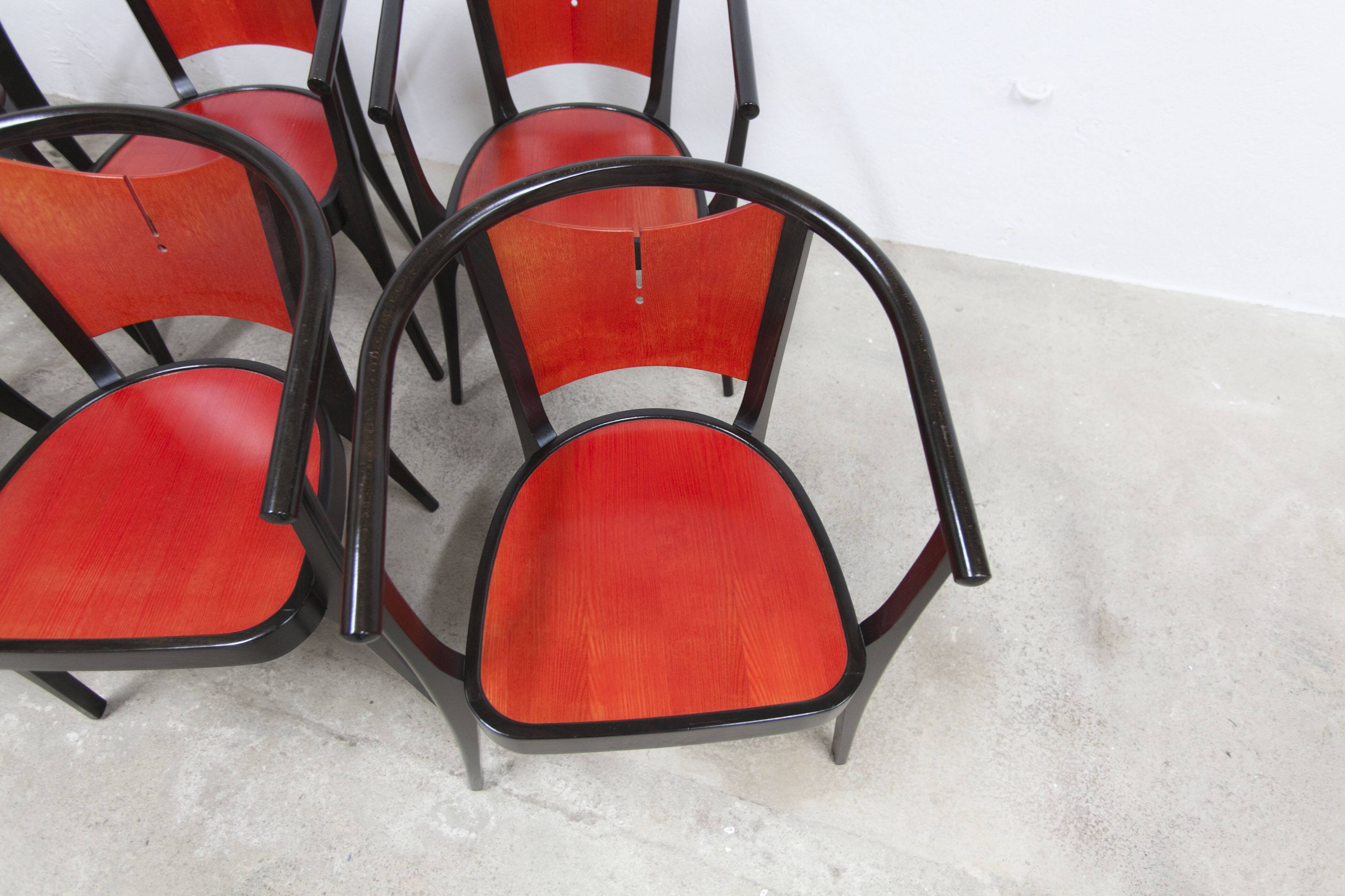 Set of 6 Baumann Diese armchairs, designed by Pagnon Pelhaître