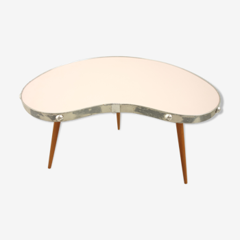 Table basse rose en forme de haricot modèle "bambi" des années 50