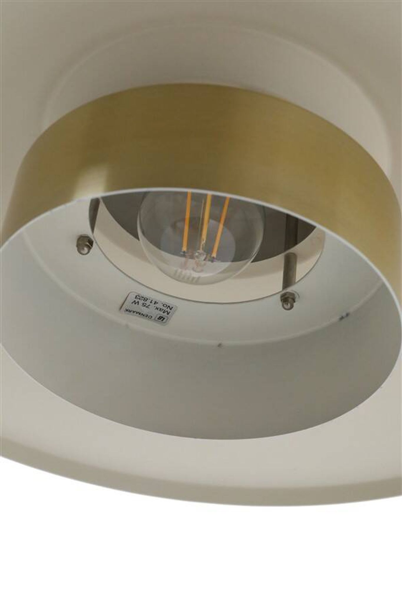 Lyskær Belysning “U.F.O” pendant lamp / Space Age / Danish modern design / gold / brass / aluminium / 1970s