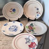 Assiettes plates anciennes dépareillées