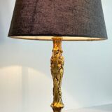 Chic bronze lamp with vintage gold patina