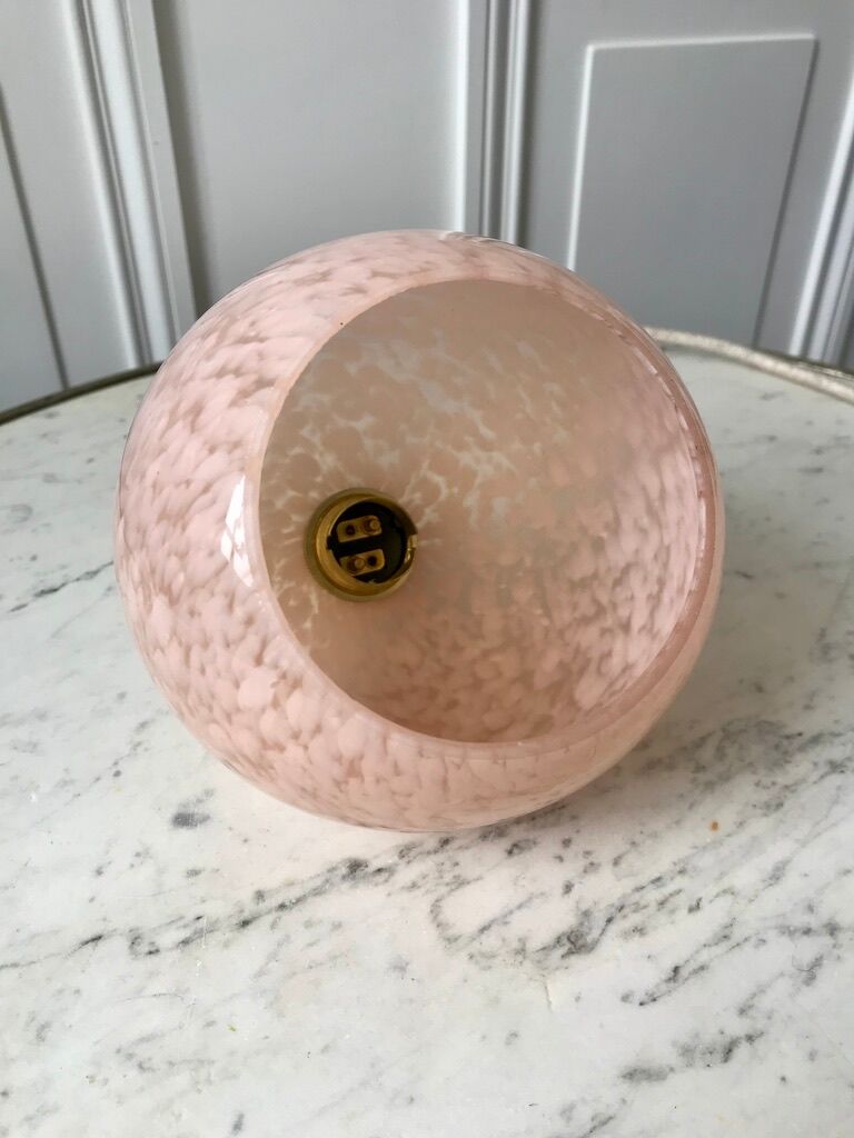 Suspension glass ball of Clichy pink 20s