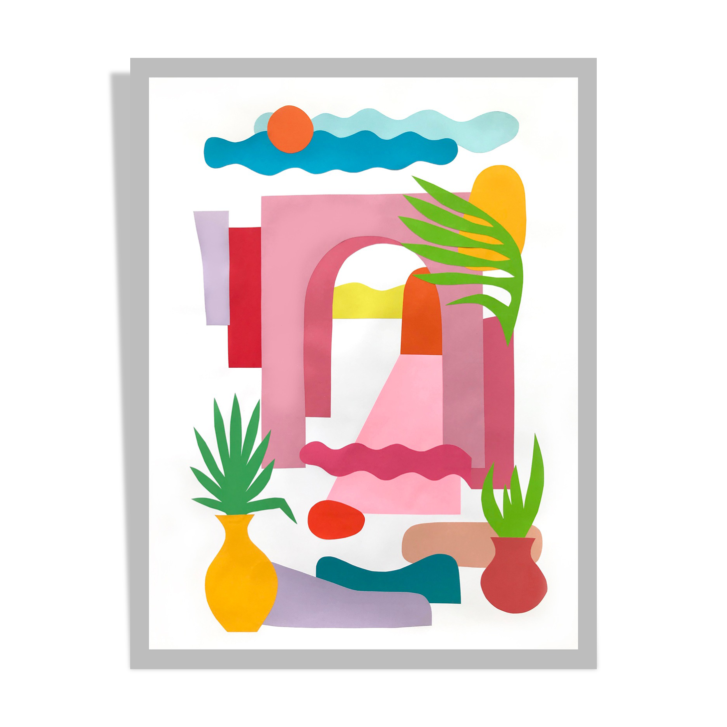 Original Collage The Pink Door